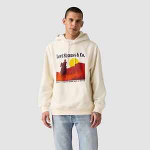 Levi's -  Men's Relaxed Fit Pullover Hoodie Sweatshir Egret Cowboy